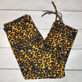 Cheetah Ruched Cuff Capris with Side Pockets