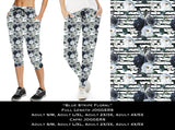Blue Stripe Floral -  Capri Joggers
