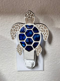 Sea Turtle Handmade LED Night Light with Blue Mosaic Design for Cozy Ambiance