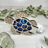 Sea Turtle Handmade LED Night Light with Blue Mosaic Design for Cozy Ambiance