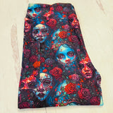 Goth Face Floral - Leggings with Pockets