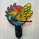 Dragonfly Rainbow Stained Glass Style Night Light Plug In Wall Decor Multicolor Handcrafted Handmade