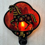 Year of the Horse Handmade Night Light LED Shatterproof bulb Hand Painted Details