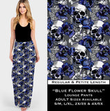 Blue Flower Skull Lounge Pants